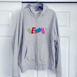 HELMUT LANG
Grey 3D Zip-Up Hoodie
